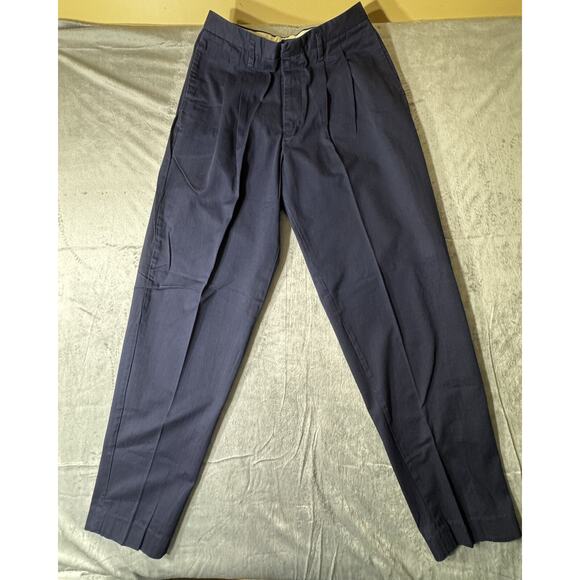 KIKIT MAURICE SASSON Vtg Pleated Pants‎ Navy Size 32 - Picture 1 of 9